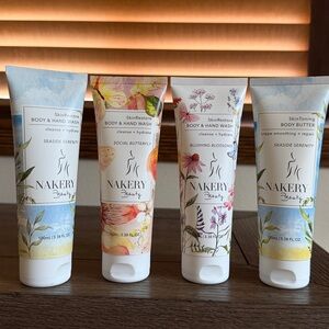 Nakery Beauty Set of 3 Body Wash + 1 SkinToning Body Butter 3.38 oz